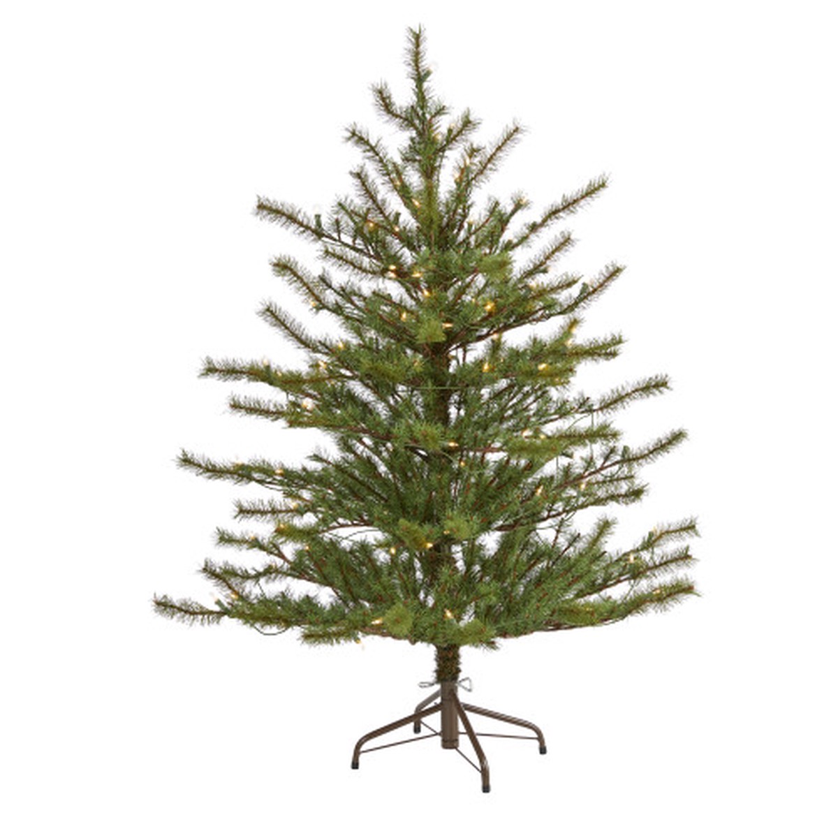 4 Pre-Lit Vancouver Mountain Pine Artificial Christmas Tree, Clear LED Lights