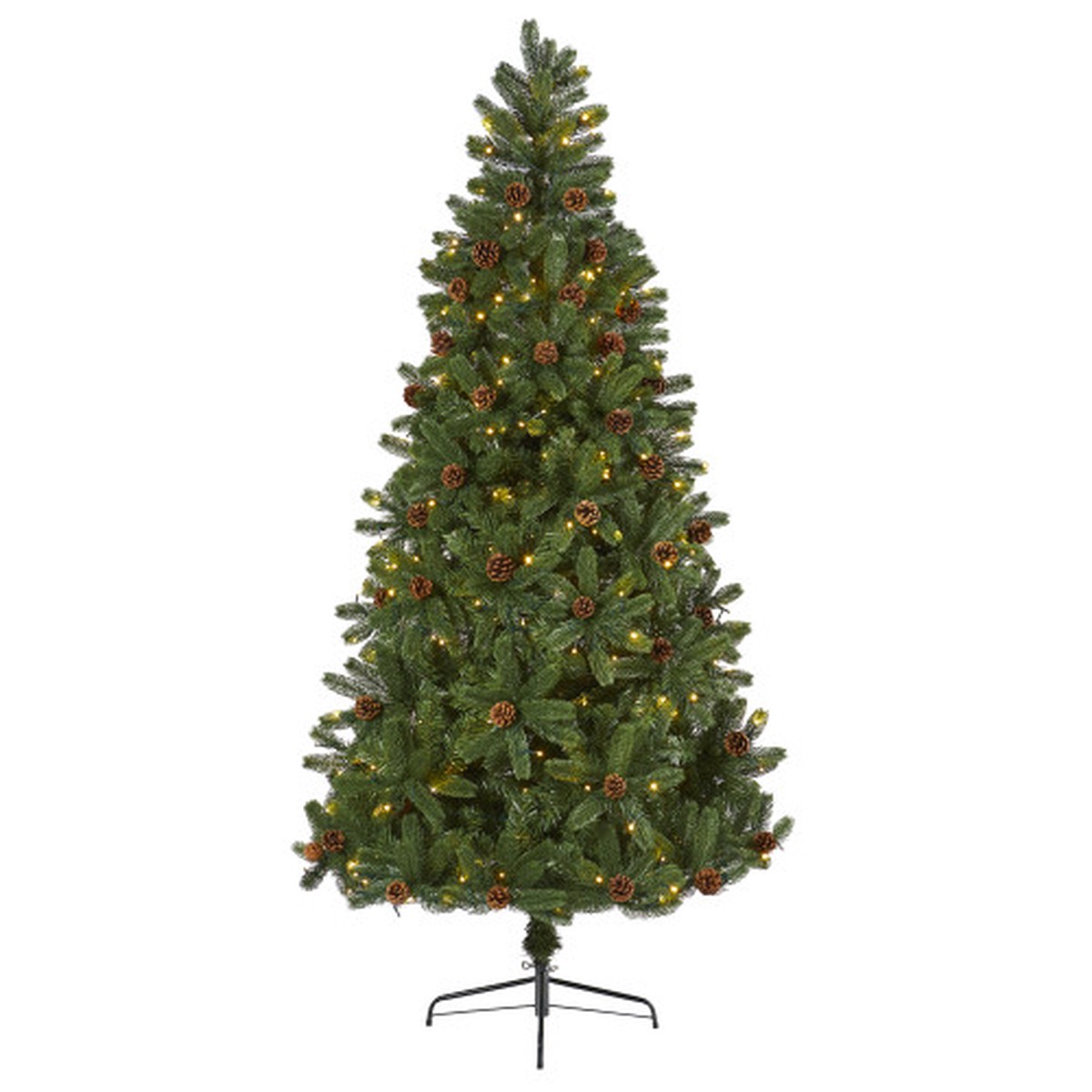 7.5′ Pre-Lit Rocky Mountain Spruce Artificial Christmas Tree, Clear LED Lights