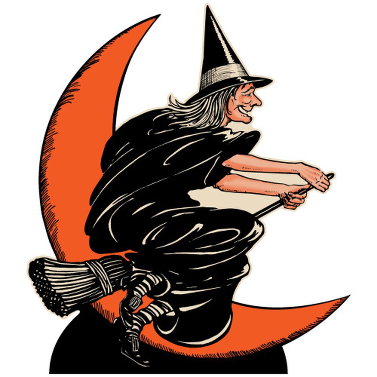 Witch and Moon Stand Up Halloween Decoration – 51″ – Black – Pack of 4