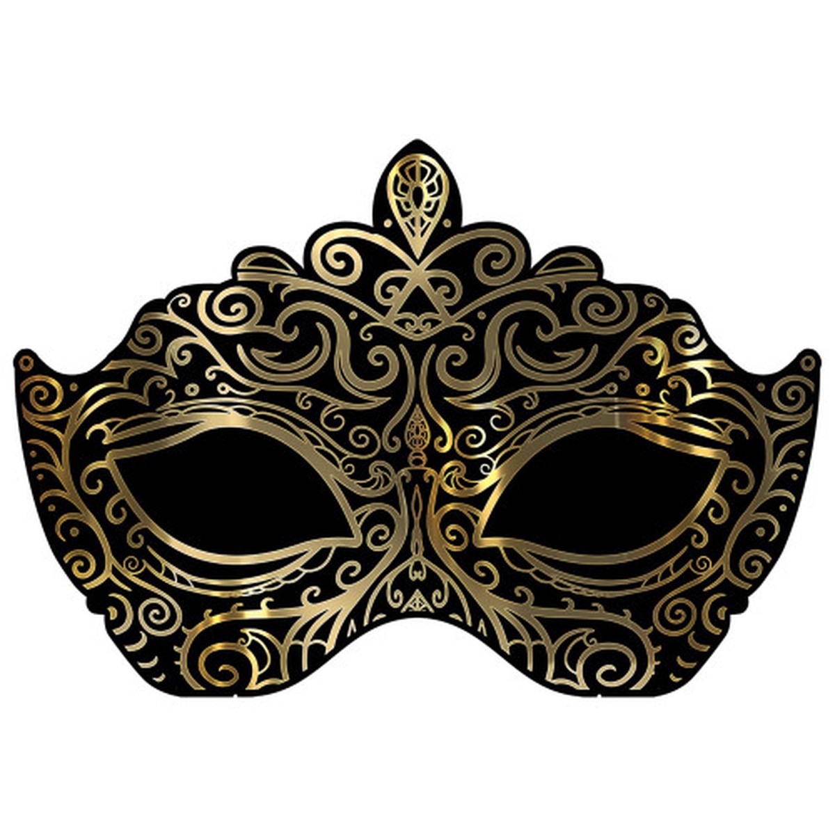 3D Masquerade Mask Stand Up Decoration – 4.25′ – Gold and Black
