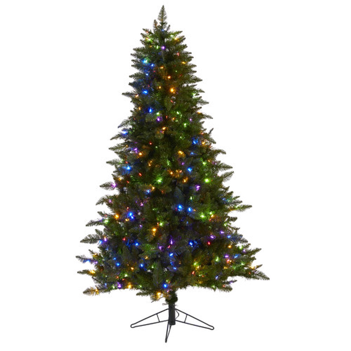 6.5′ Pre-Lit Multifunction Vermont Spruce Artificial Christmas Tree, Multicolor LED Lights