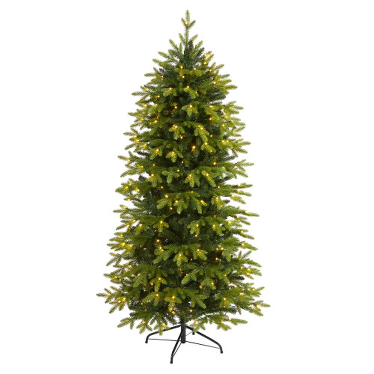 6 Pre-Lit Belgium Fir Artificial Christmas Tree, Warm Clear LED Lights