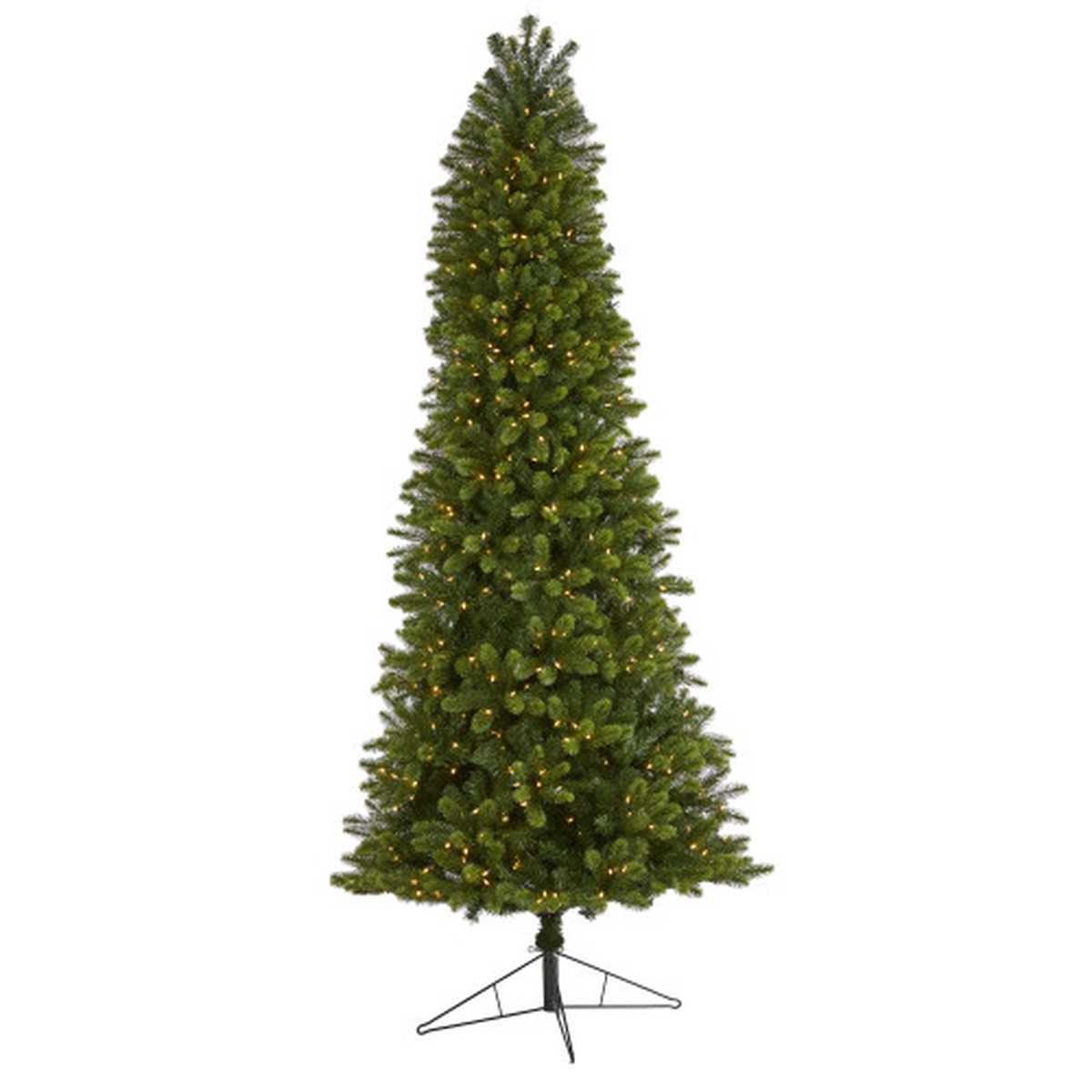 9' Pre-Lit Multifunction Slim Virginia Spruce Artificial Christmas Tree, Clear LED Lights