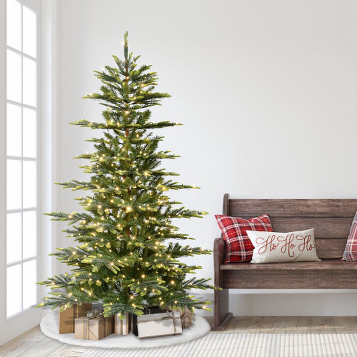 Pre-Lit Aspen Fir Artificial Christmas Tree – 6.5′ – Dual Color LED Lights