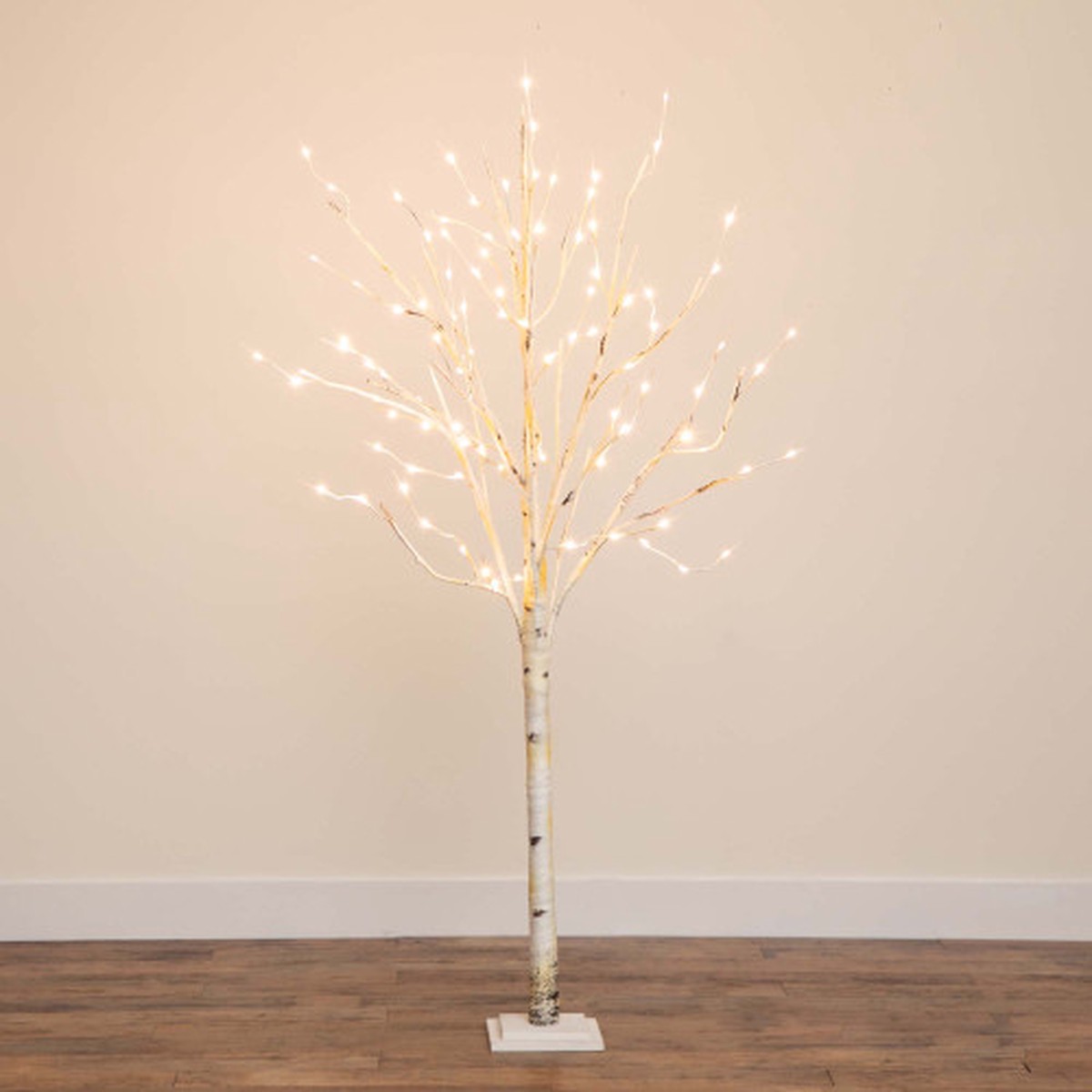 Pre-Lit Birch Artificial Christmas Tree – 6′ – Warm White LED Lights