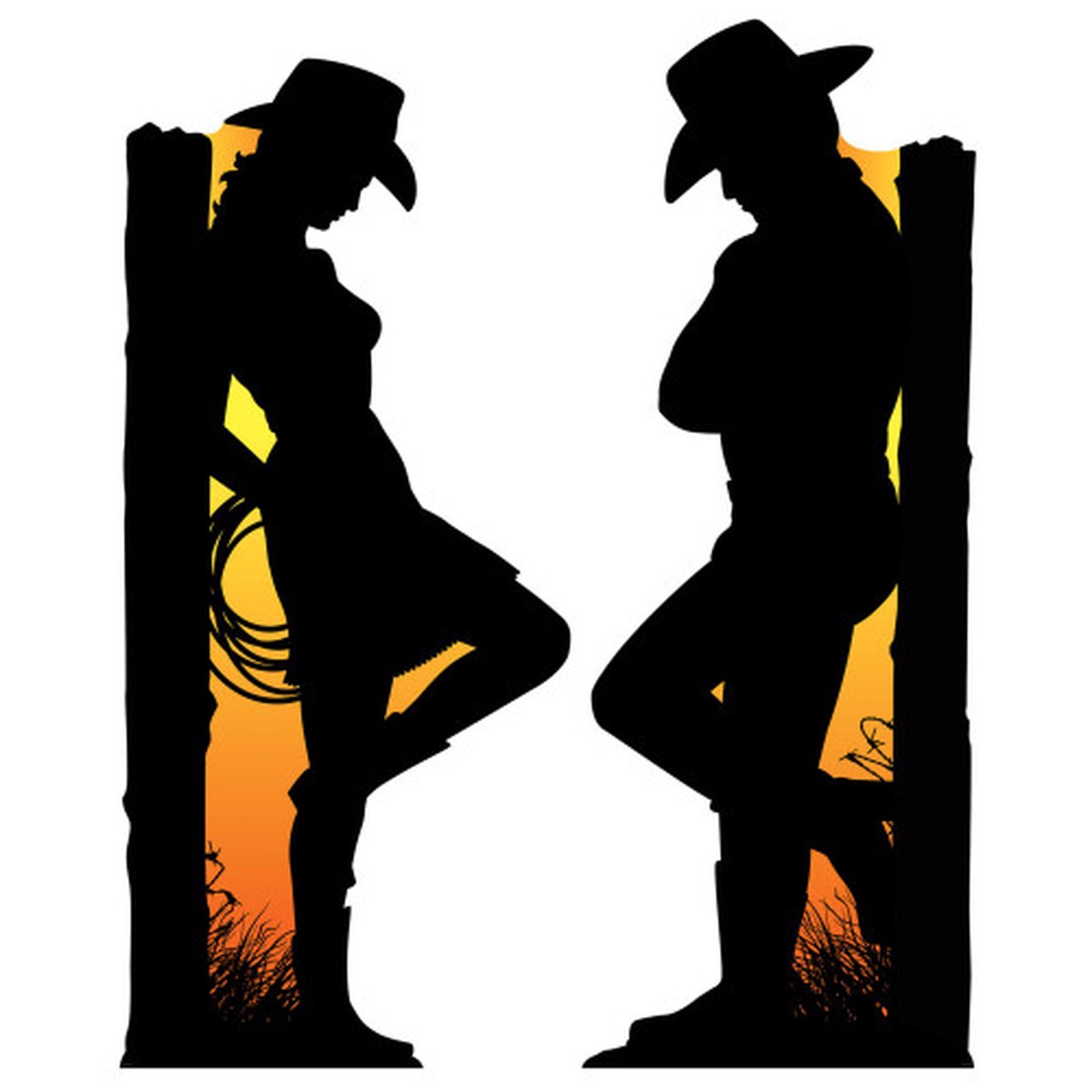 Western Stand-Up Silhouette Cutouts – 7.75′ – Set of 2
