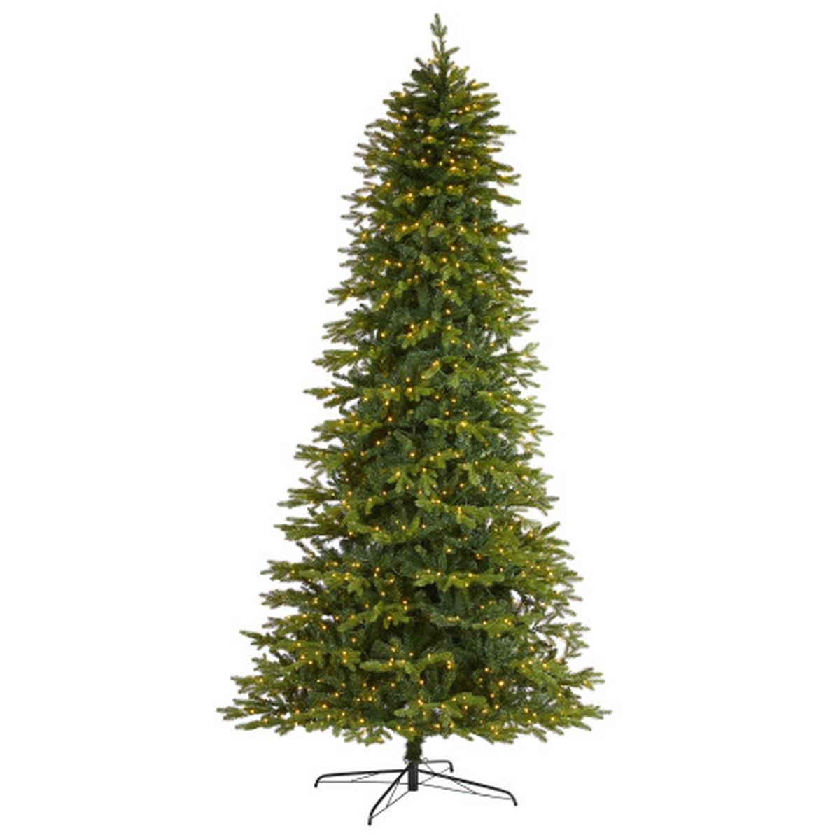 10 Pre-Lit Belgium Fir Artificial Christmas Tree, Clear LED Lights