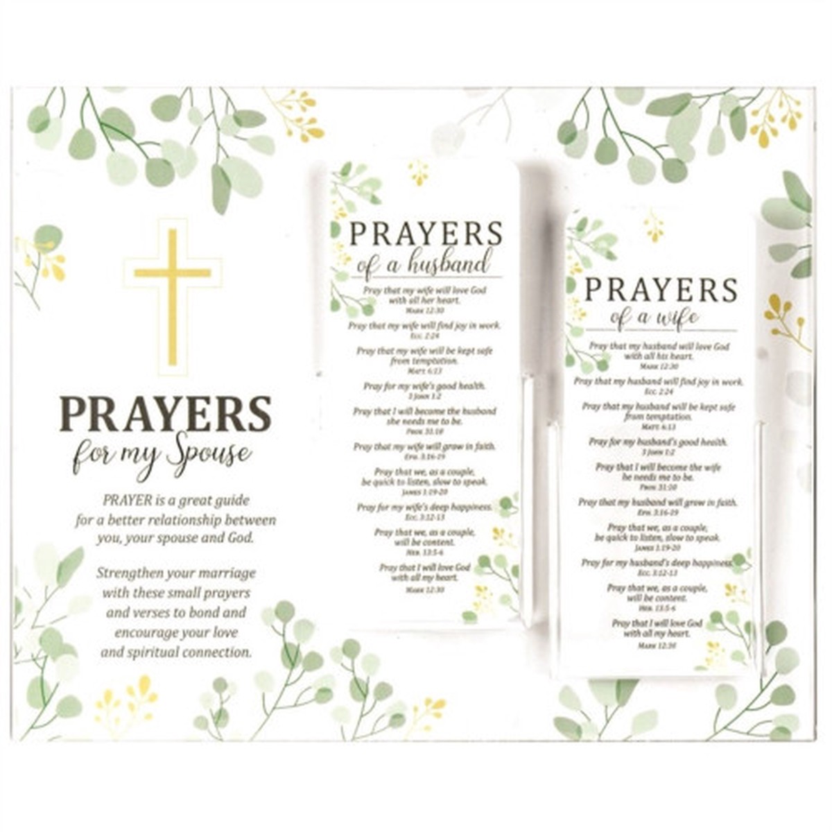 11″ White and Green Prayers Printed Bookmark Card
