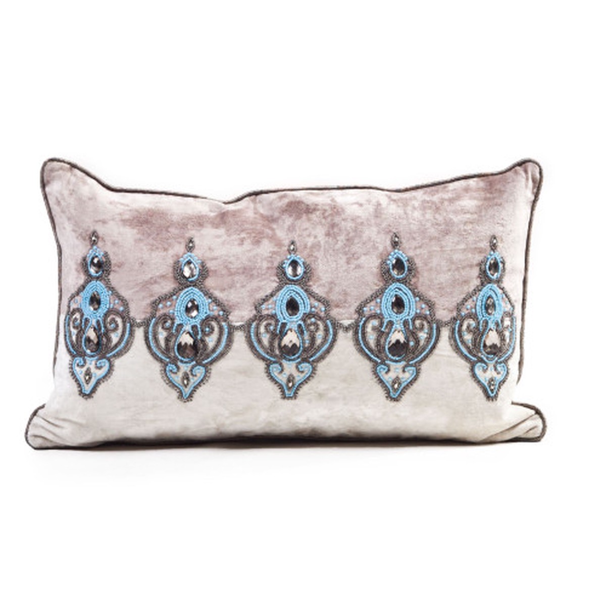 20″ Beige and Cream Yellow Decorative Cushion – Feather and Down Filler