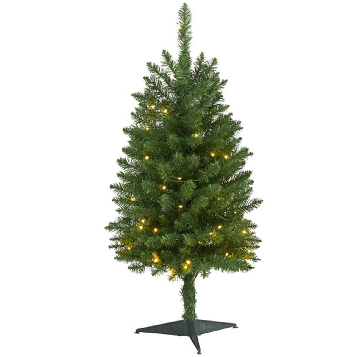 3′ Pre-Lit Slim Green Mountain Pine Artificial Christmas Tree, Warm Clear LED Lights
