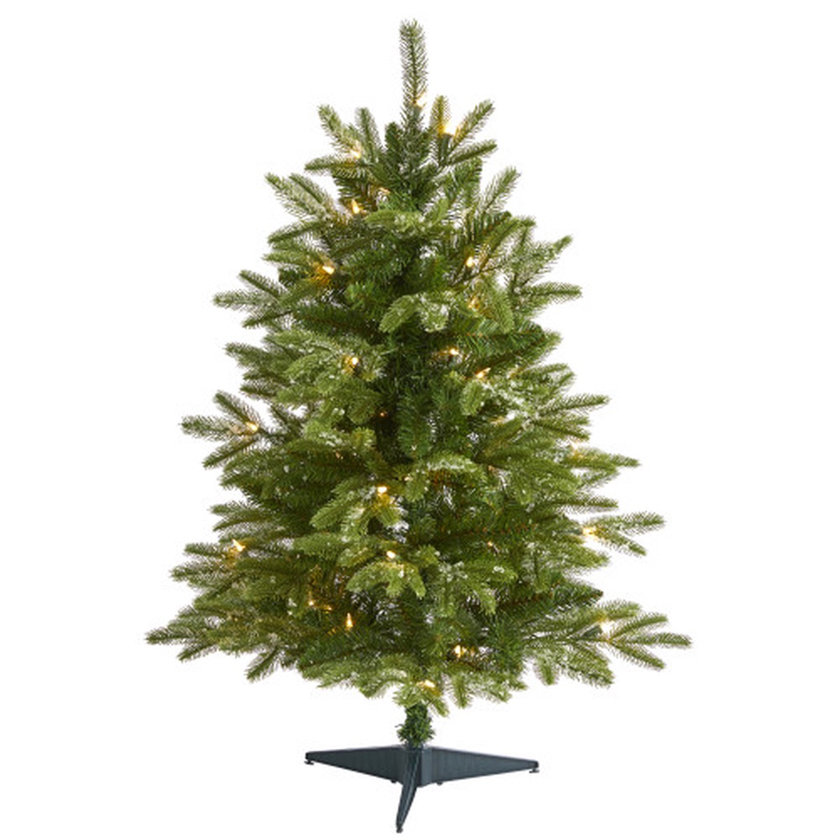 3 Pre-Lit Snowed Grand Teton Fir Artificial Christmas Tree, Clear LED Lights
