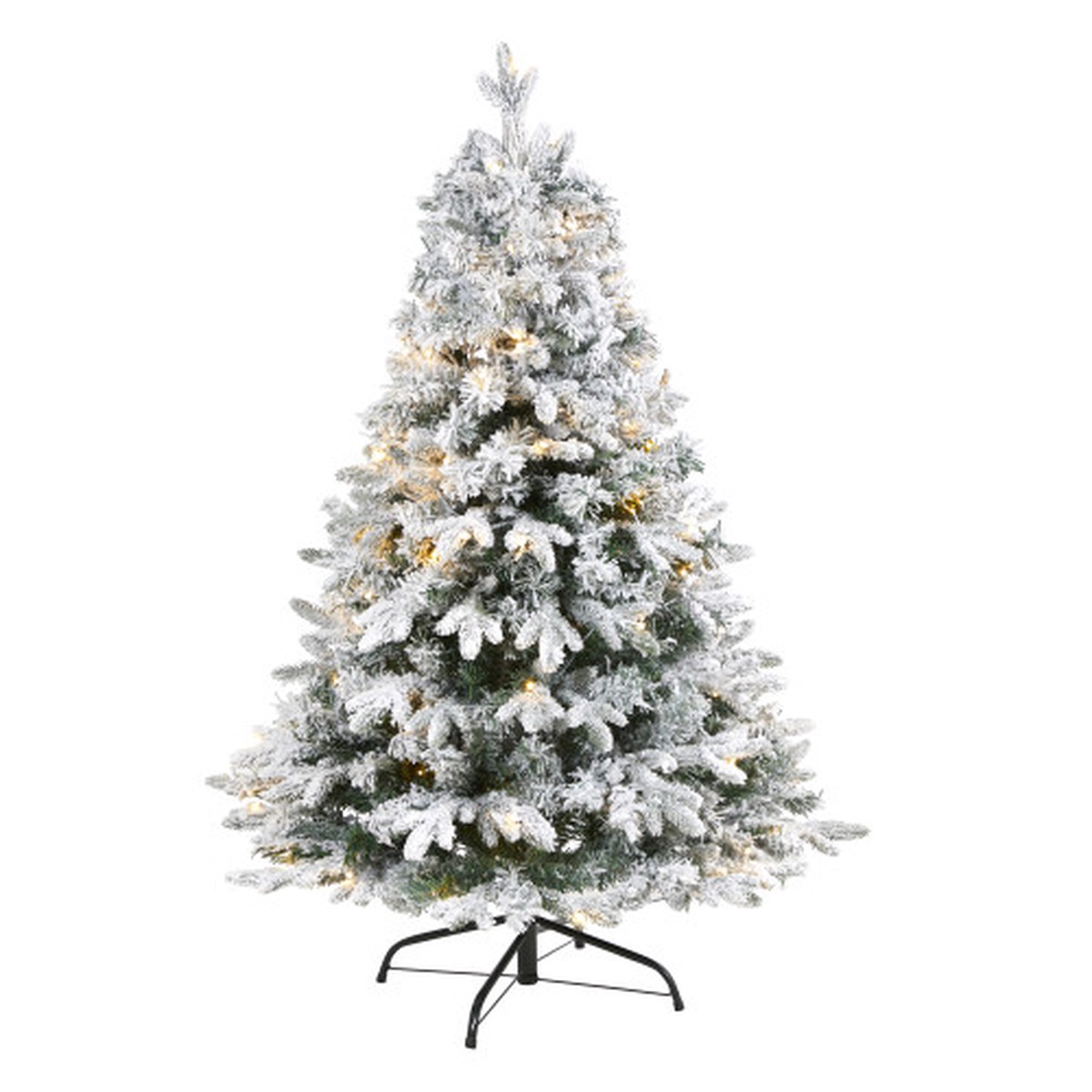 4′ Pre-Lit Flocked Vermont Pine Artificial Christmas Tree, Warm Clear LED Lights