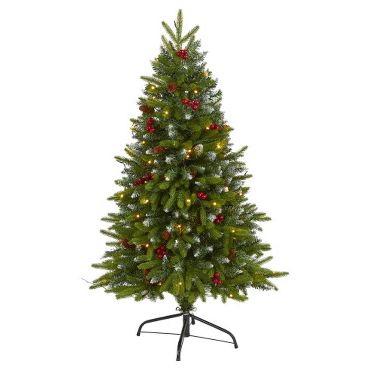 4′ Pre-Lit Portland Spruce Frosted Artificial Christmas Tree, Clear LED Lights
