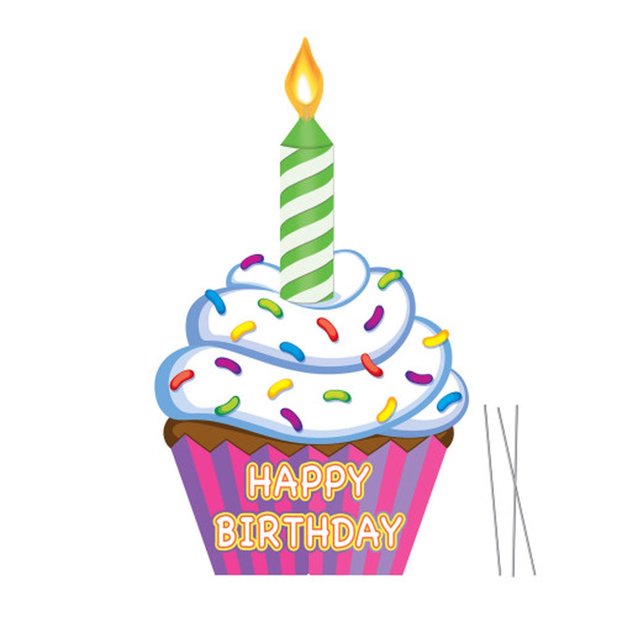 46″ Cupcake with Sprinkles Happy Birthday Yard Sign