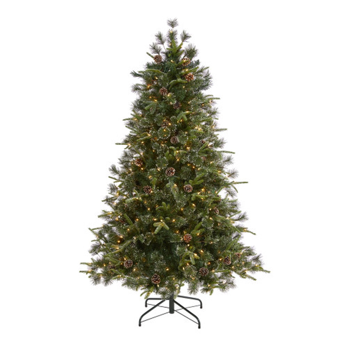 6 Pre-Lit Snow Tipped Clermont Artificial Christmas Tree, Clear LED Lights