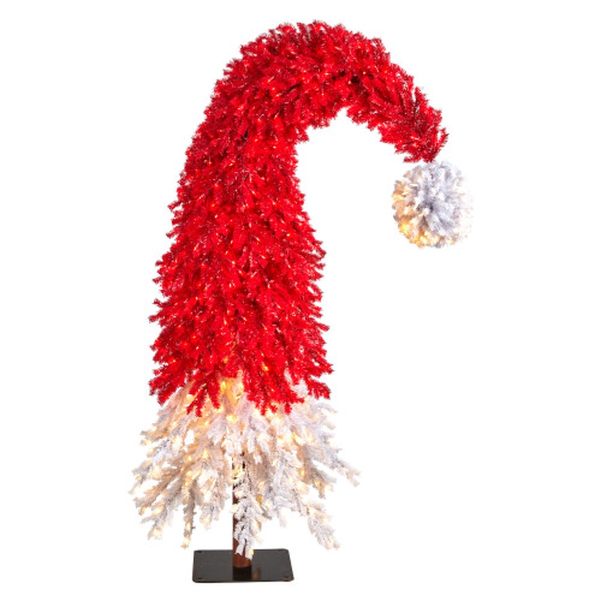 9 Pre-lit Santas Hat Artificial Christmas Tree, Clear LED Lights