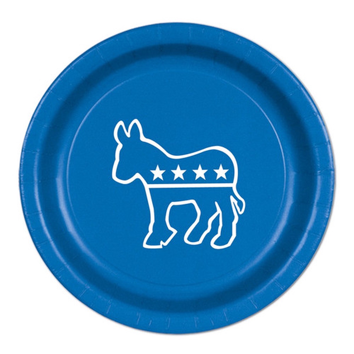 Pack of 96 Disposable Blue Democratic Donkey Dinner Plates 9″