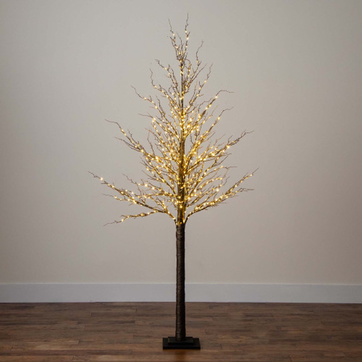 Pre-Lit Brown Twig Artificial Christmas Tree – 6′ – Warm White LED Lights