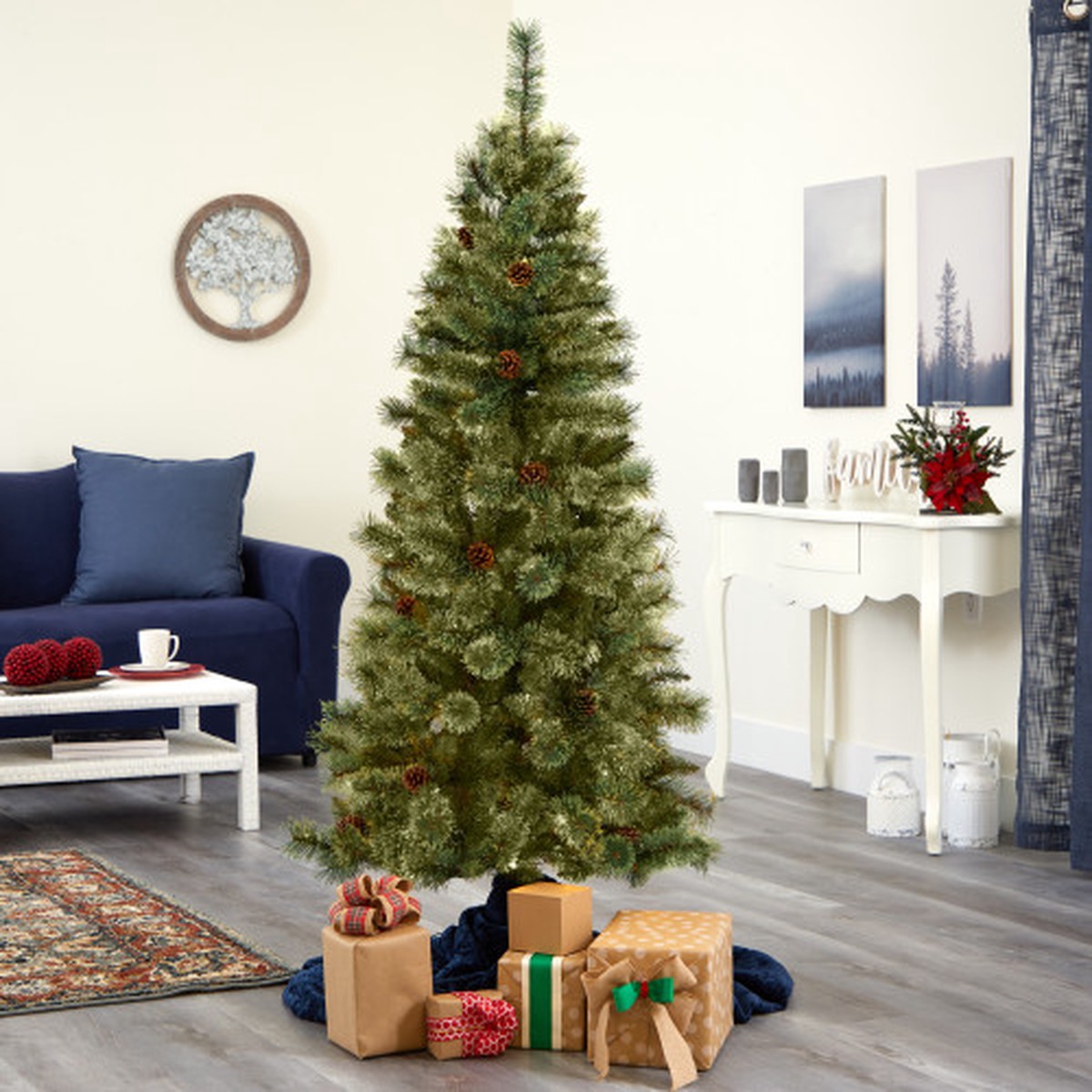 Slim Mountain Pine Artificial Christmas Tree – 6′ – Unlit