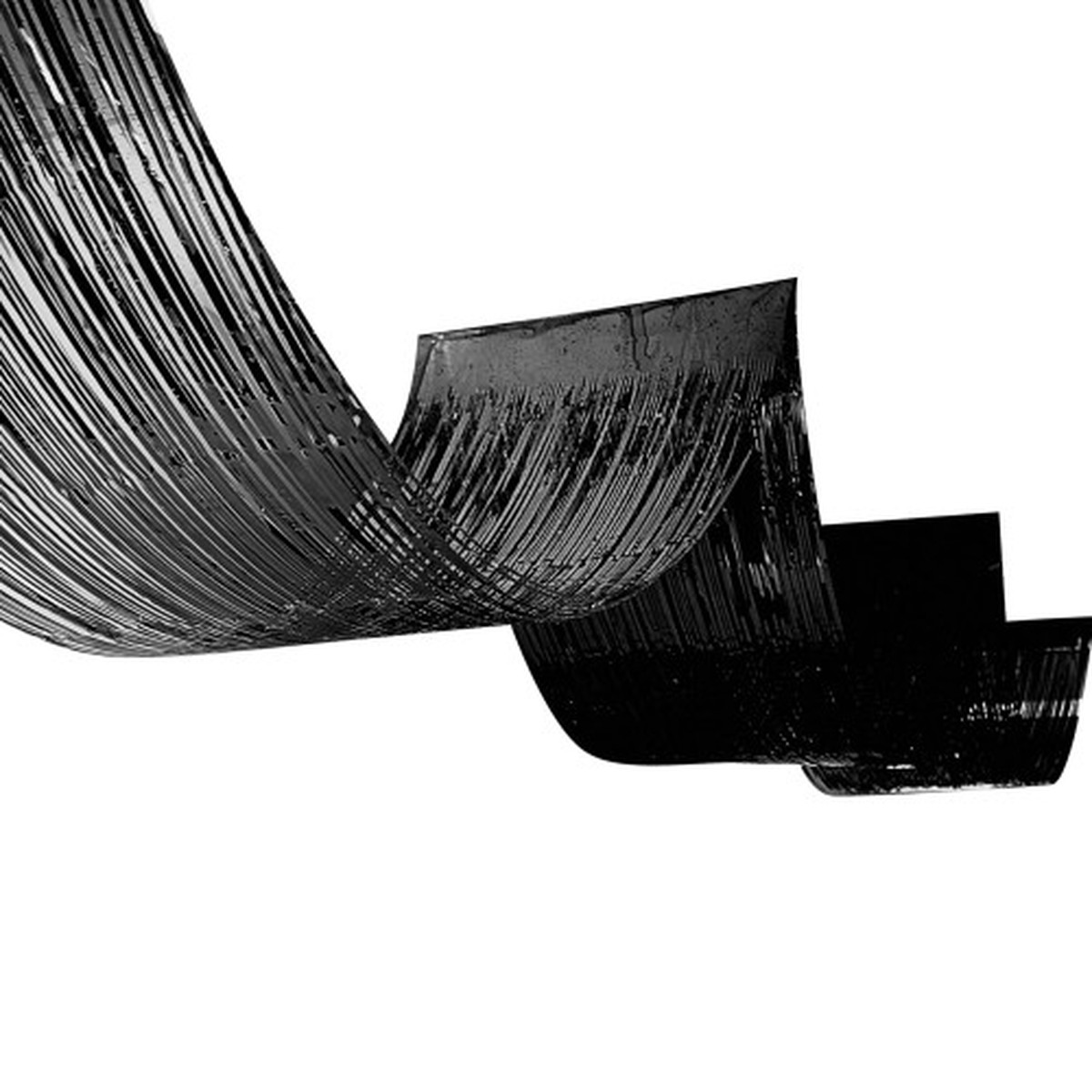 1-Ply Metallic Fringe Ceiling Curtains – 16′ – Black – Club Pack of 12