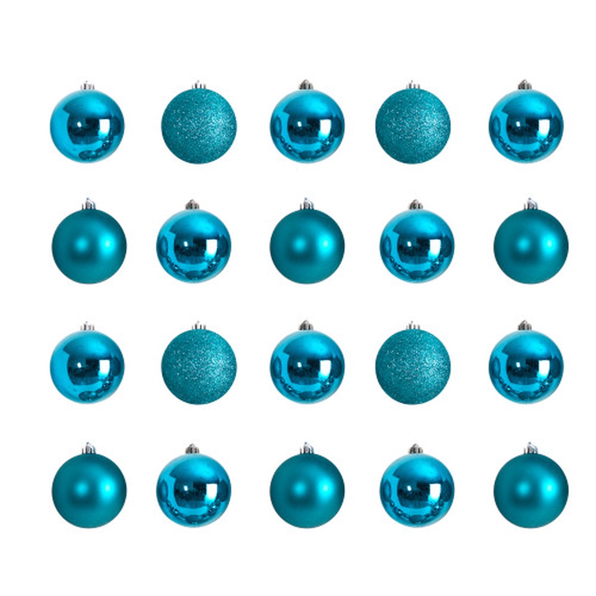 20ct Teal Shatterproof 3-Finish Christmas Ball Ornaments 3″ (80mm)