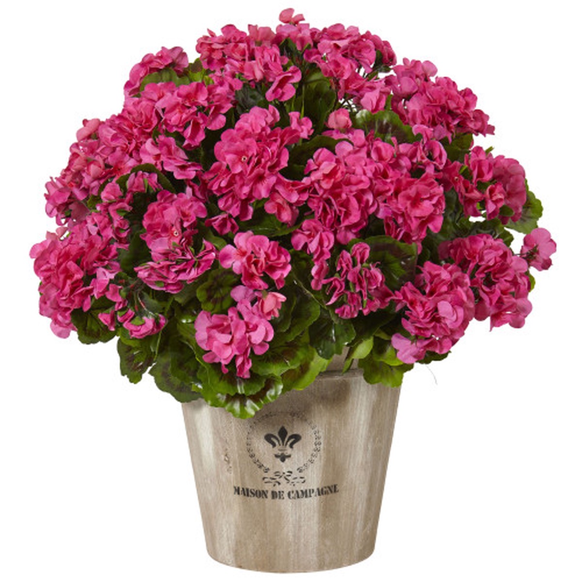 22″ Pink Geranium Silk Flower Artificial Potted Outdoor Plant
