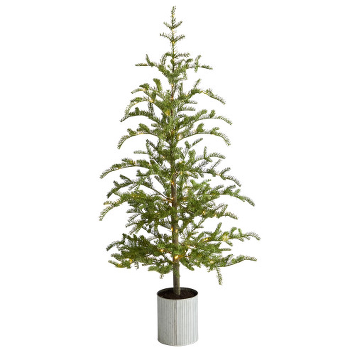 5.5 Pre-Lit Artificial Pine Christmas Potted Tree, Clear LED Lights