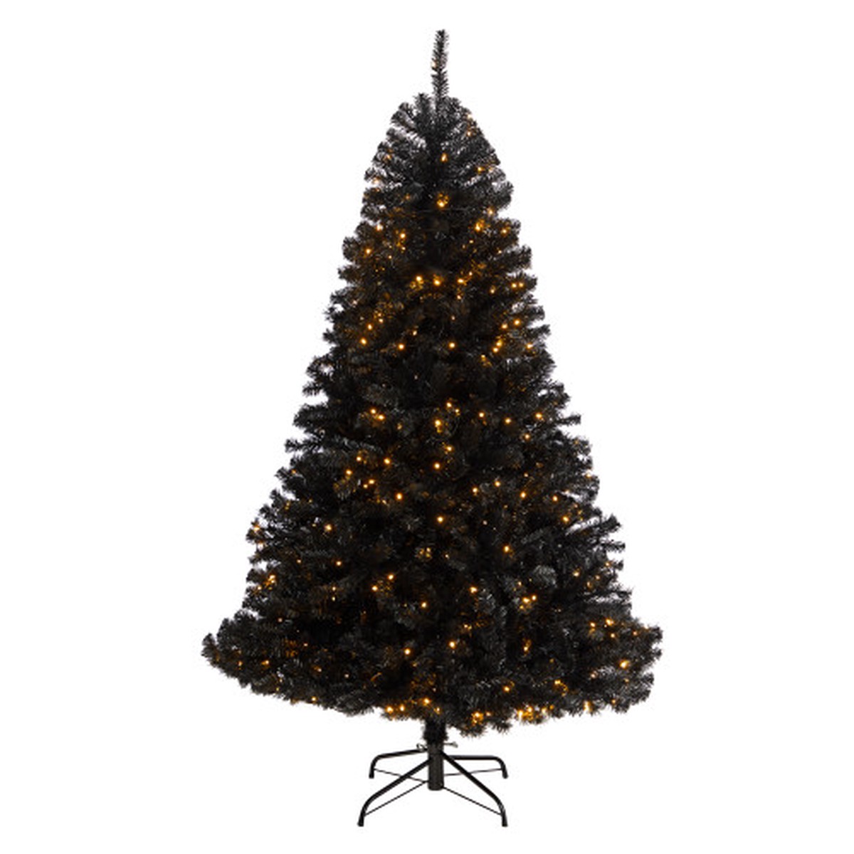 6′ Pre-Lit Black Artificial Christmas Tree, Clear LED Lights