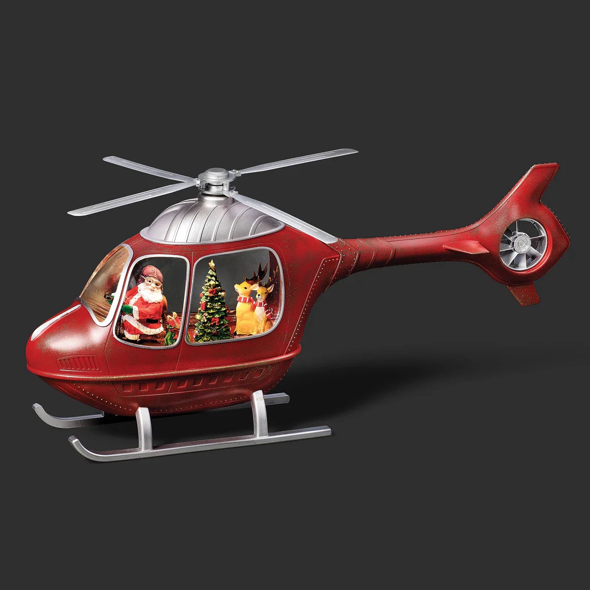 Confetti Lites Lighted Musical Swirl Santa's Holiday Helicopter, 8"