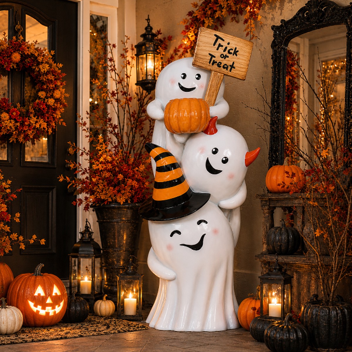 Large Trick or Treat Ghost Stacking Figure, 61″