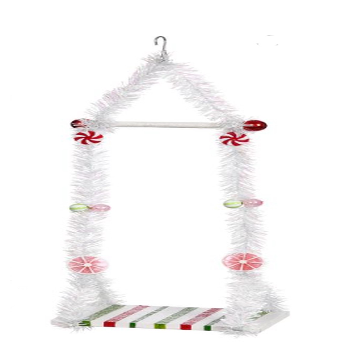 Mark Roberts 9" x 18" Single Elf Swing (3 styles - sold individually) - Candy Cane