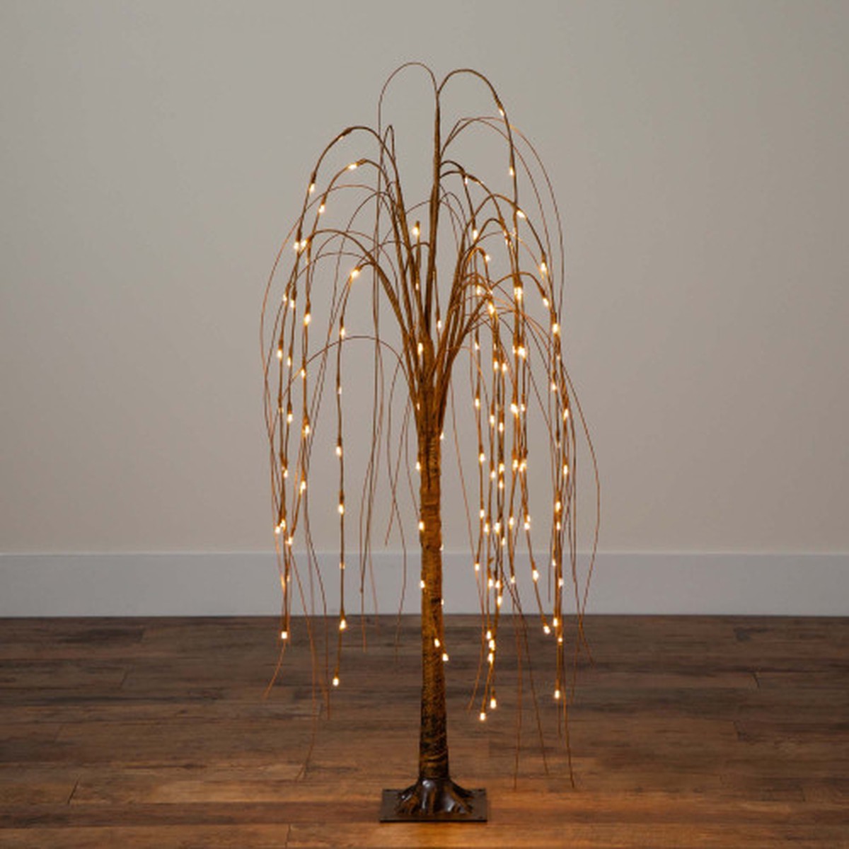 Pre-Lit Willow Artificial Christmas Tree – 4′ – Warm White LED Lights