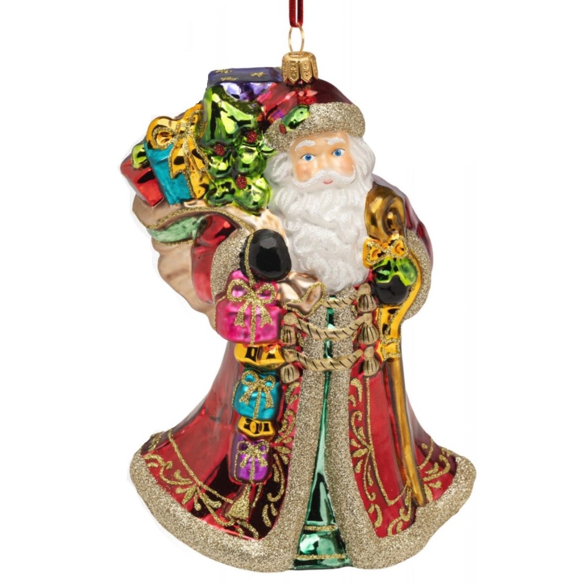 The Courtly Santa Glass Ornament