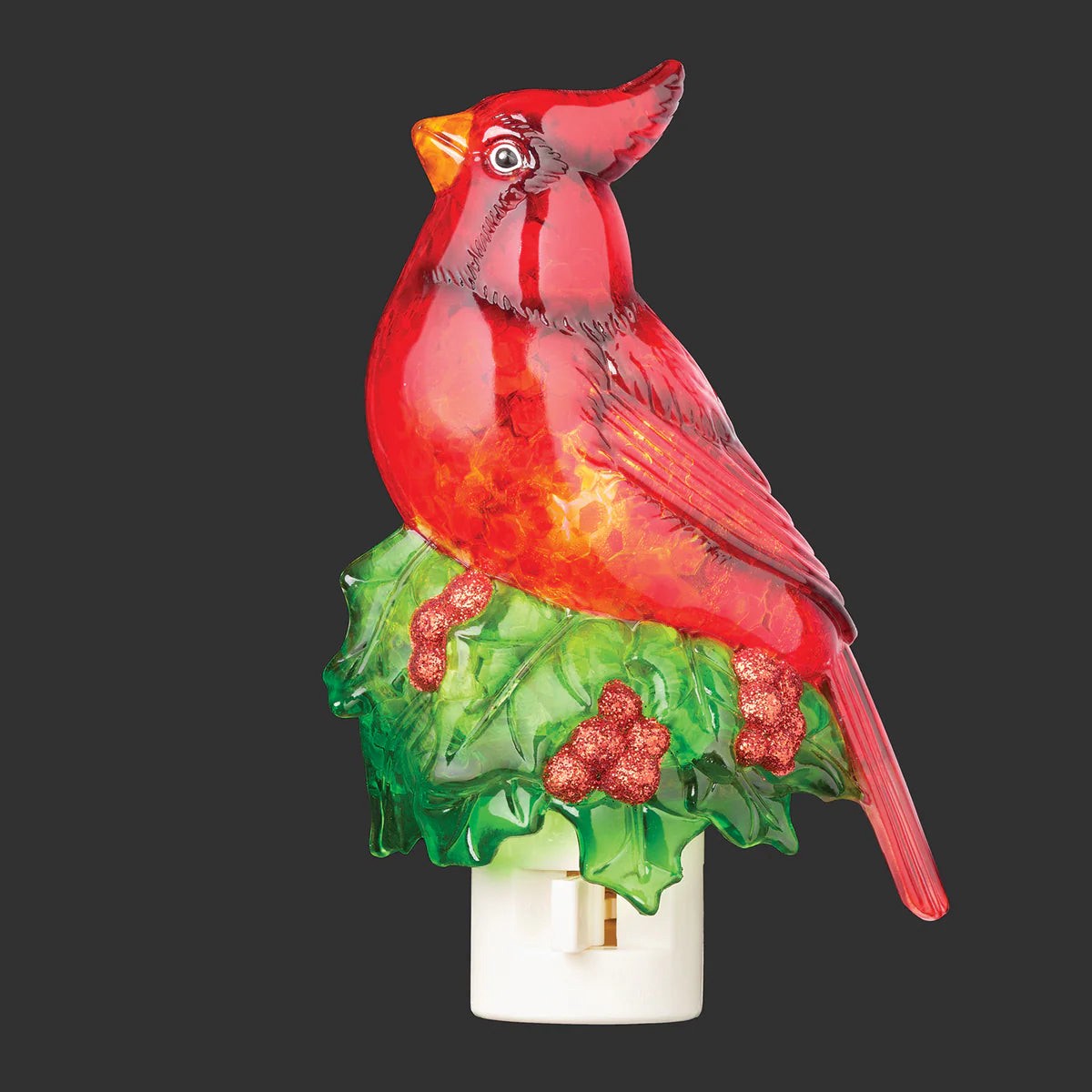 Cardinal on Holly Night Light, 6.25"