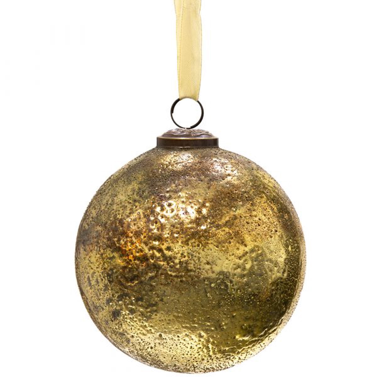 Glass Ball Ornament, 5" (Copper Gold)