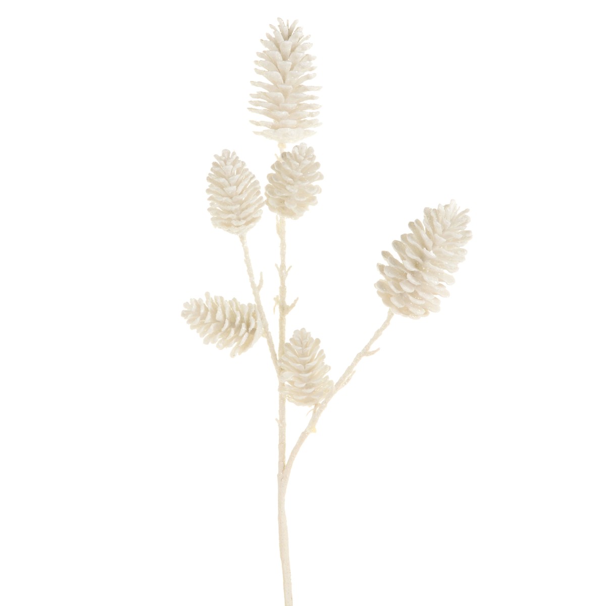 Iced White Pinecone Branch, 36.5"