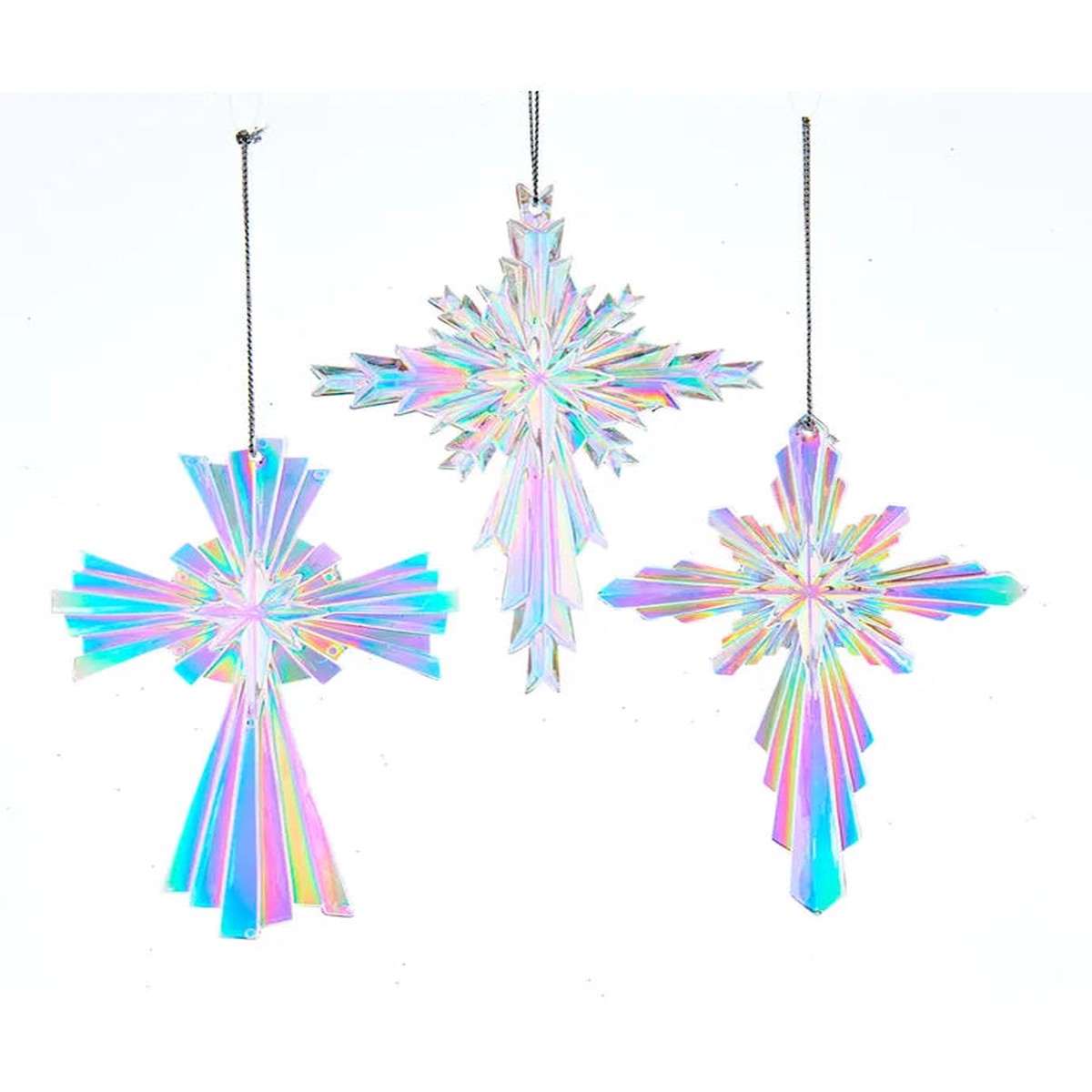 Iridescent Acrylic Cross Ornament (sold individually)