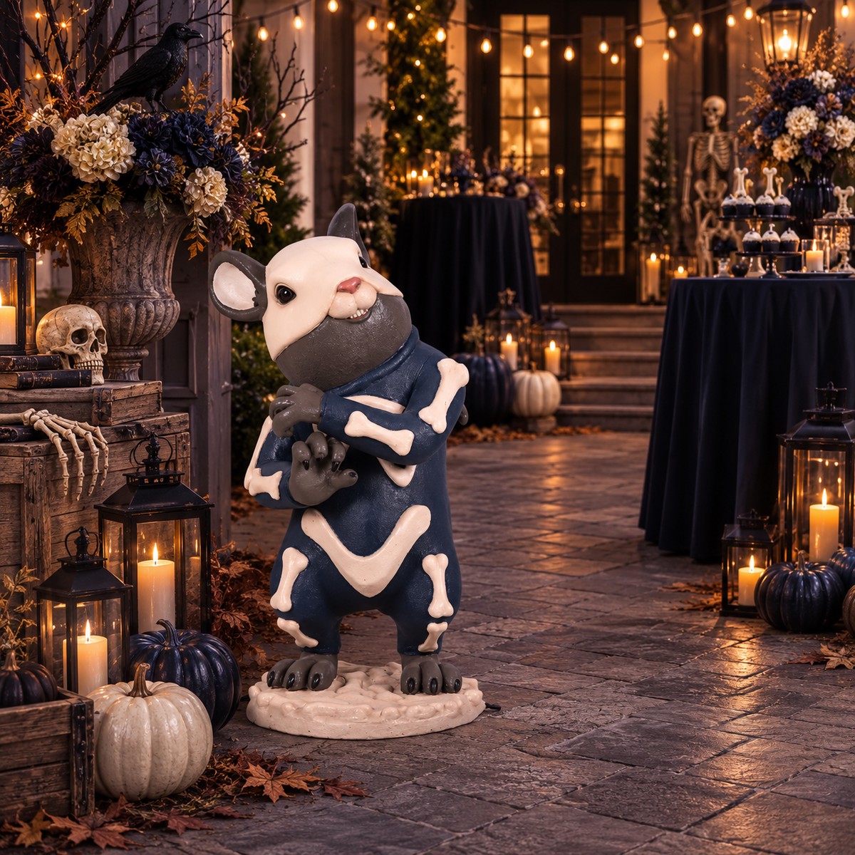 Large Fiberglass Mice The Skeleton Halloween Figure, 38″