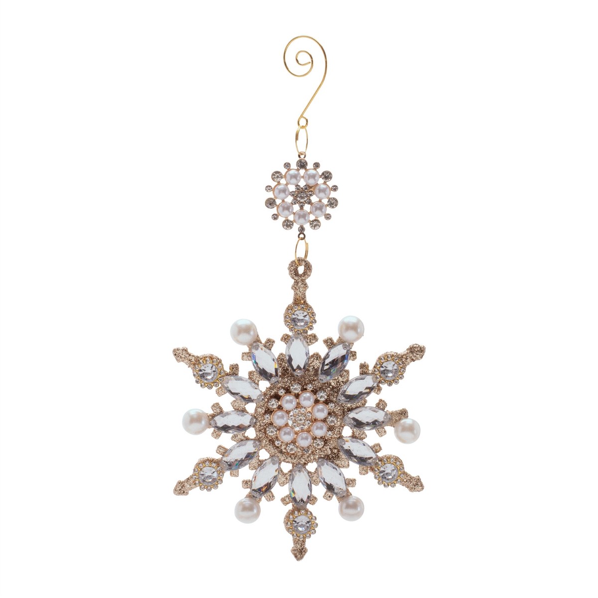 Pearl and Jewel Snowflake Ornament, 10"