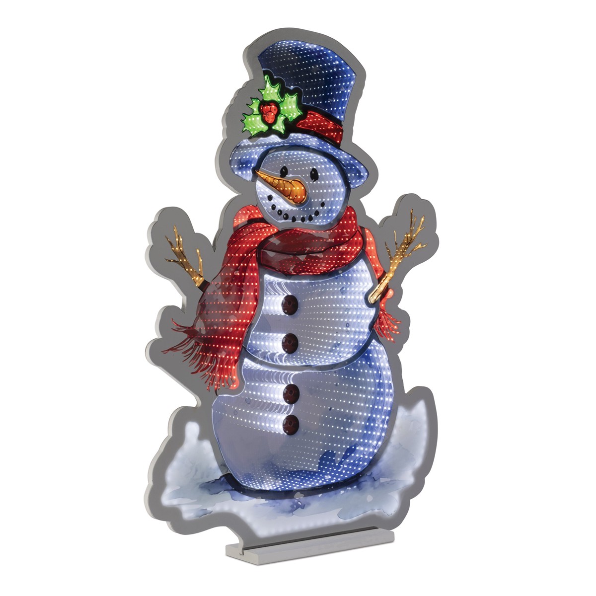 Snowman Infinity Light, Acrylic w/UL Plug, 36"