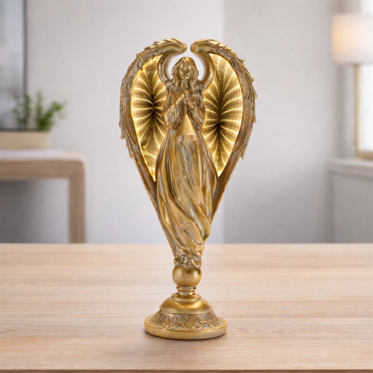 Angel w/Infinity Light Wings, Acrylic w/UL Plug, 16.5″