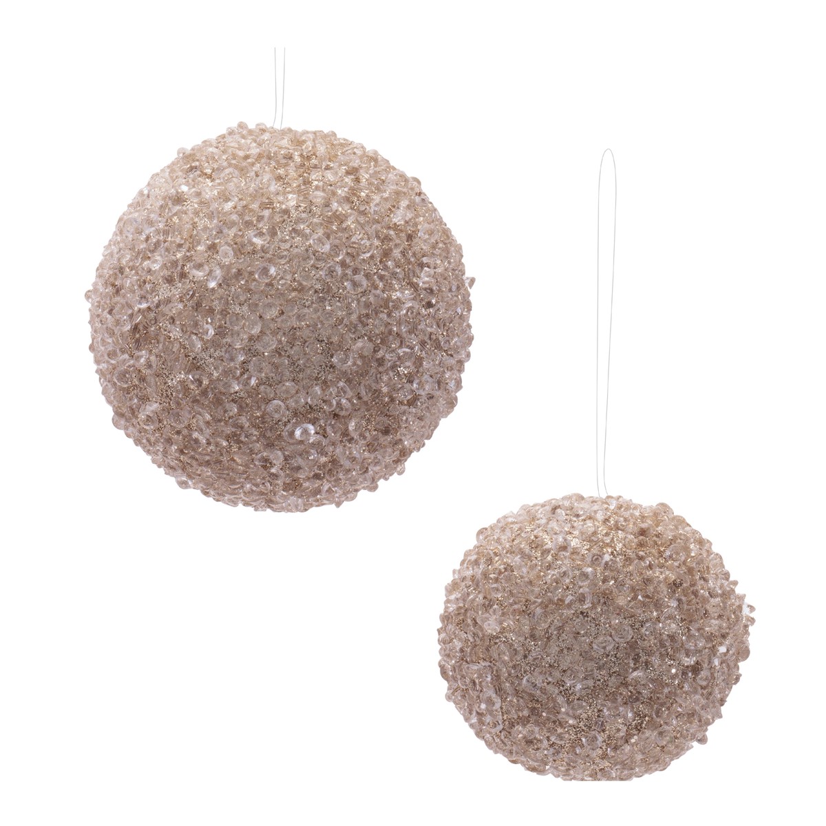 Acrylic Ball Ornaments, 4 – 5″ (Set of 2)