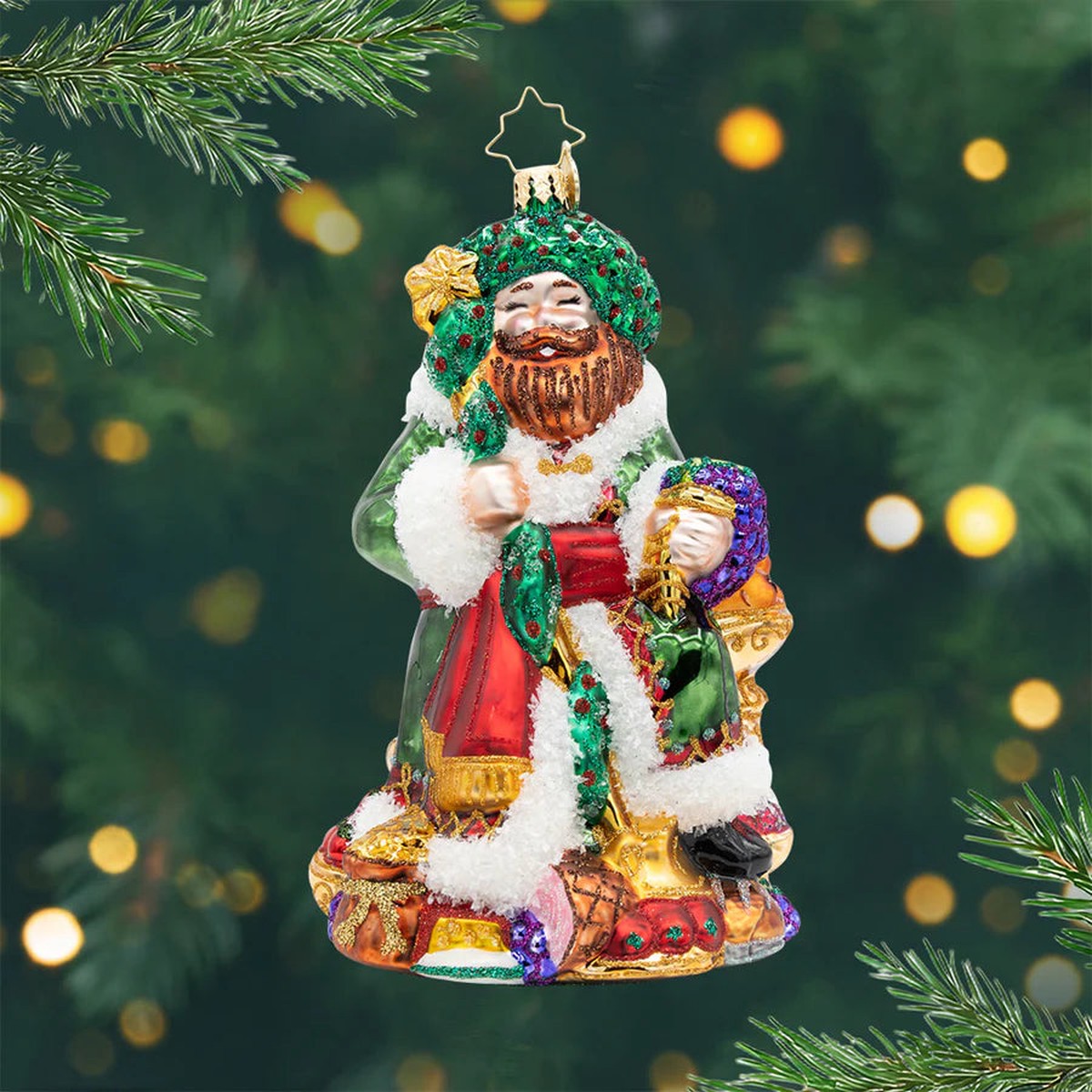 A Feast for the Present Glass Ornament, 6″