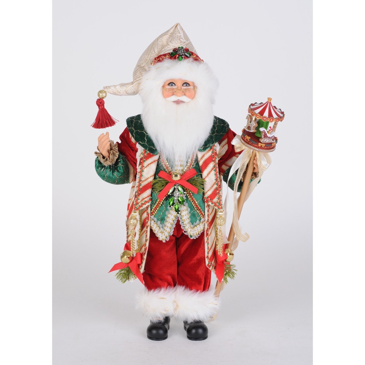 Carousel Christmas Santa Figurine, 18″