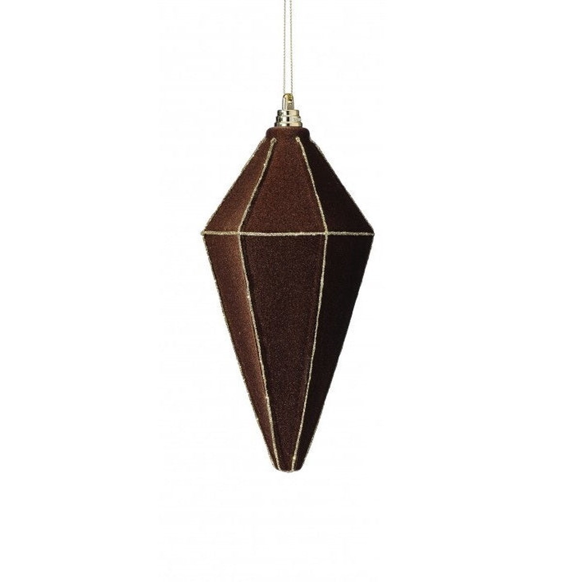 VP Flocked Finial w/Glitter Ornament, 7.5-8″ (2 styles – sold individually) (Chocolate) – 1 – Sharp Finial