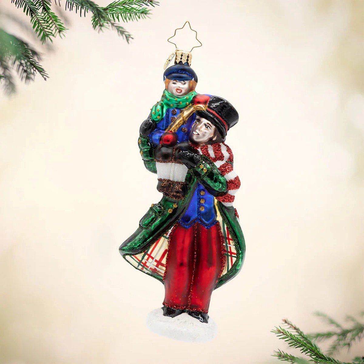 A Cratchit Christmas Glass Ornament, 6″