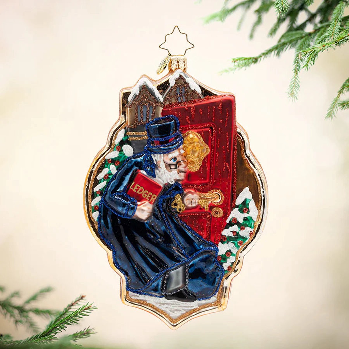 A Knock from the Past Glass Ornament, 6″