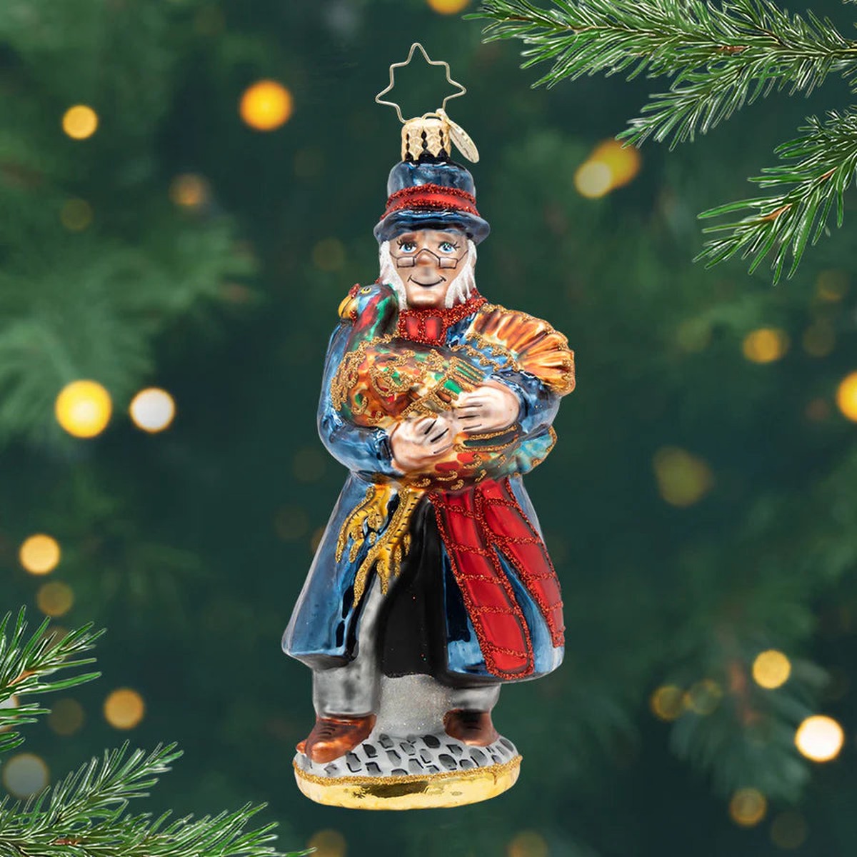 A Turkey for Tiny Tim Glass Ornament, 5.5″