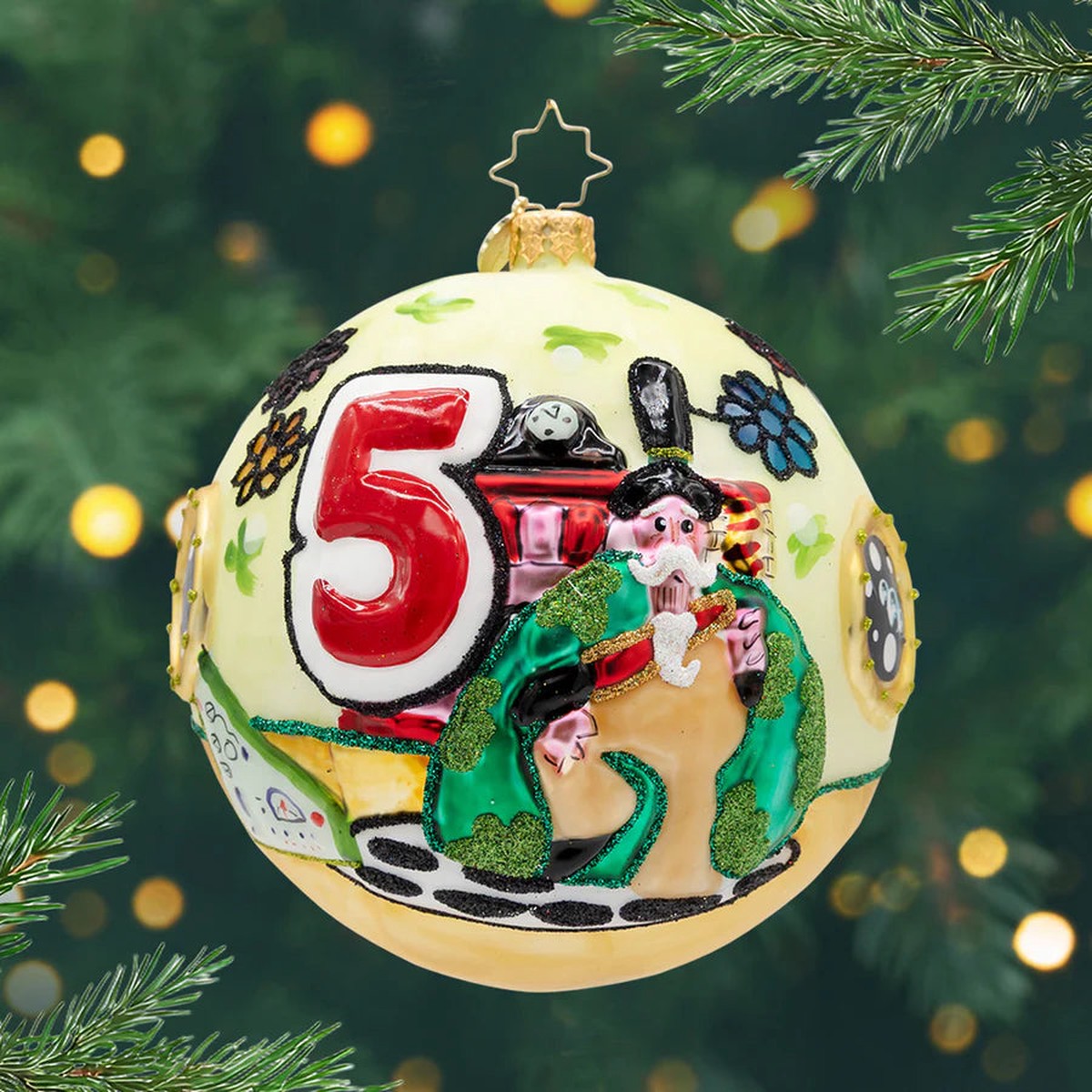 A Very Beatles Christmas Glass Ornament, 5″