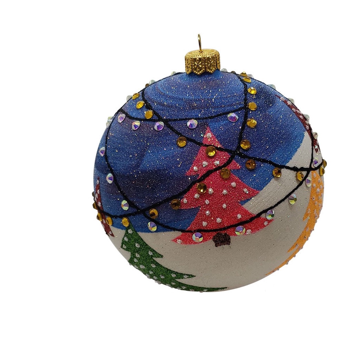 “Do They Still Make Wooden Christmas Trees?” Glass Ornament, 4″